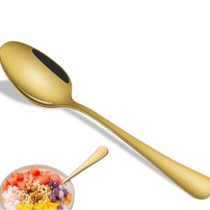 8 Gold soup spoons